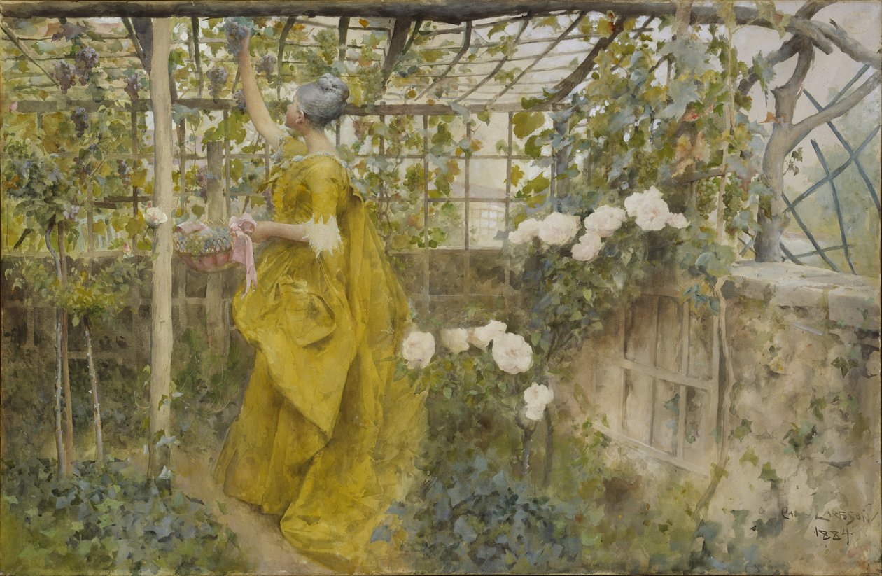The Vine, 1884 (kağıt üzerinde wc) by Carl Larsson