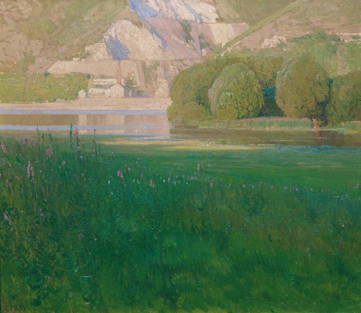alacakaranlık. Tuna Nehri üzerinde taş ocağı by Carl Moll