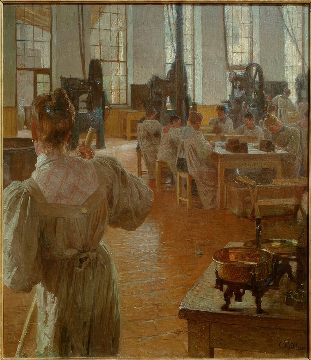 Kahve ajanı fabrikasında by Carl Moll