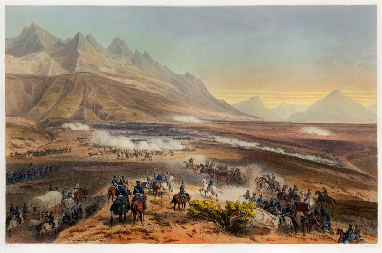 Buena Vista Savaşı, pub. 1851. by Carl Nebel