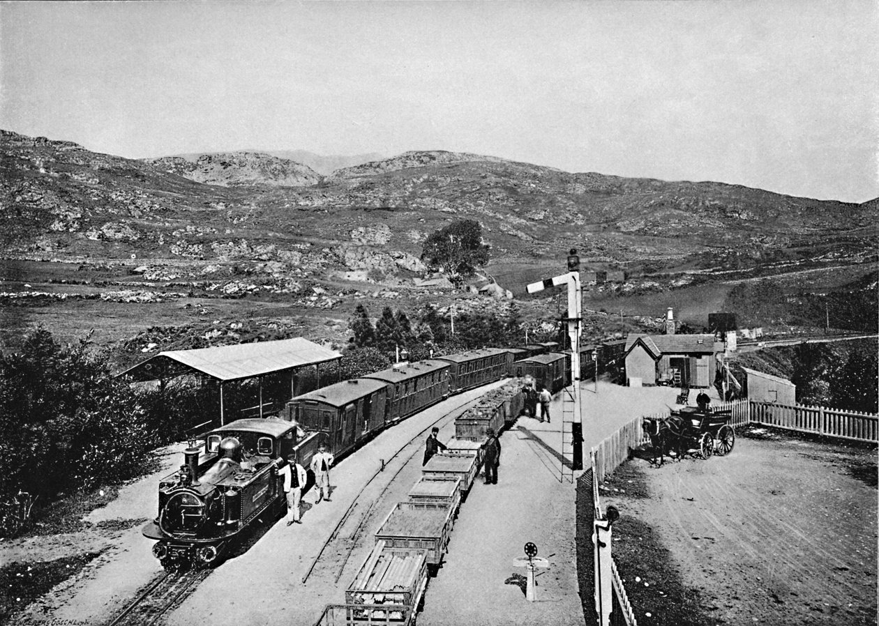 Ffestiniog Demiryolu: Tan-Y-Bwlch İstasyonu, c1896 by Carl Norman