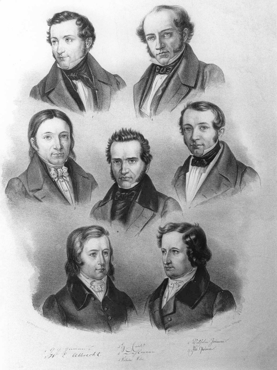 Göttingen Seven, c.1837-38 (lito) by Carl Rohde
