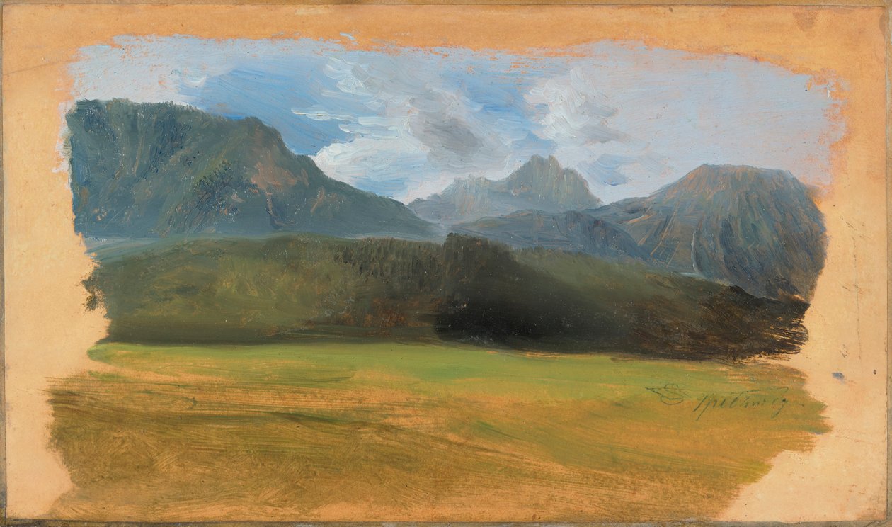 Ramsau'dan Dachstein masifine doğru bakış by Carl Spitzweg