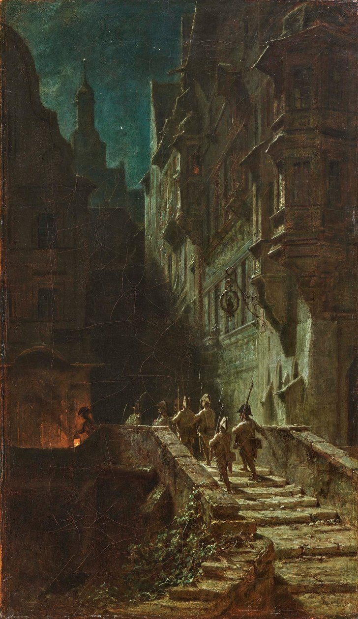 Kalabalık Muhafız Gece Turu. by Carl Spitzweg
