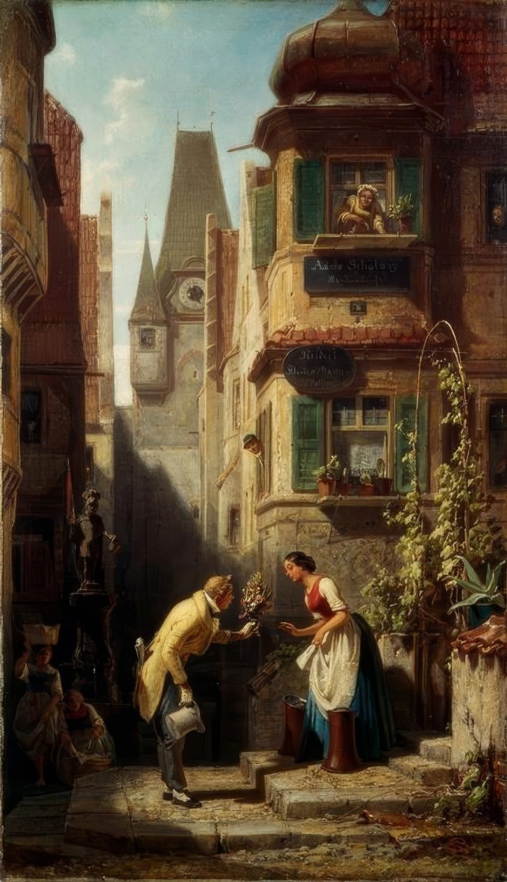 Bayan Marcelle Lender, büstü by Carl Spitzweg