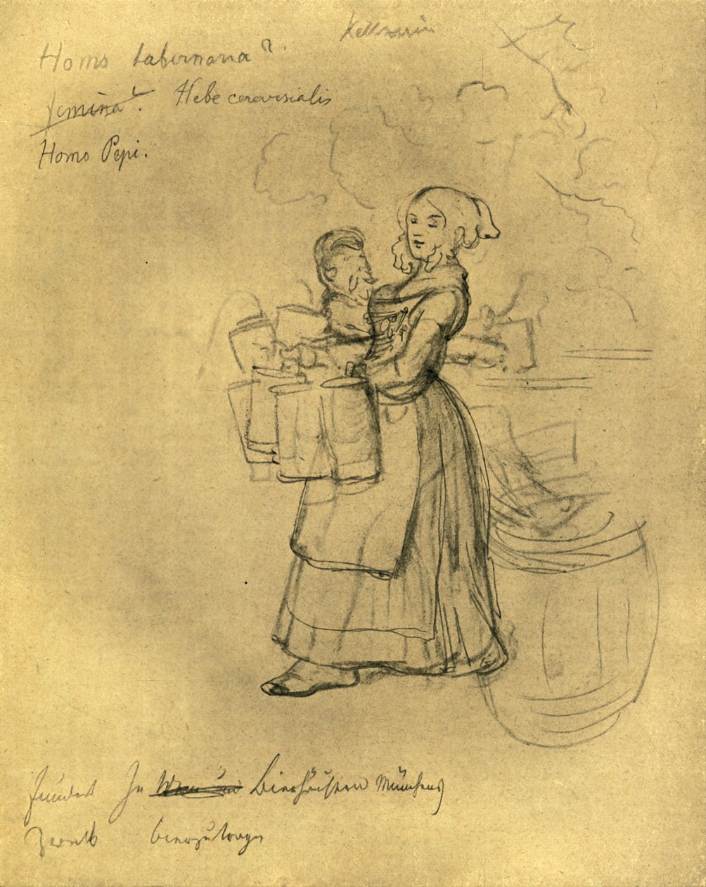 Die Kellnerin, 19. yüzyılın ortaları, c1924. by Carl Spitzweg