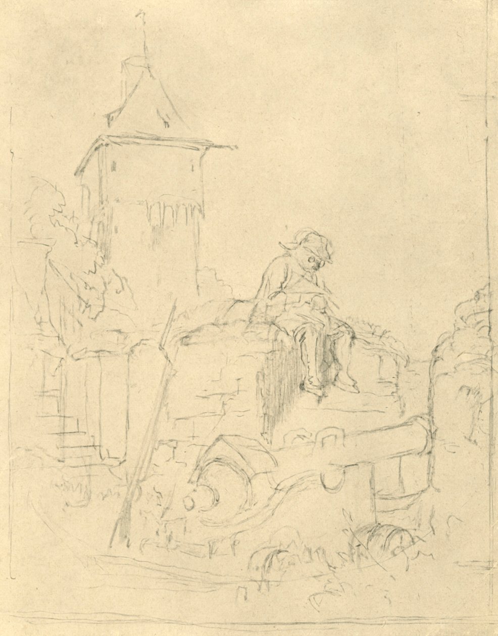 Die Schildwache, 19. yüzyılın ortaları, c1924. by Carl Spitzweg