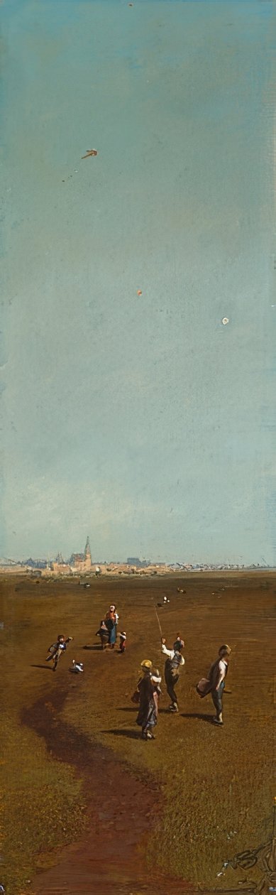 Uçurtma uçurmak. 1880/85 civarında by Carl Spitzweg