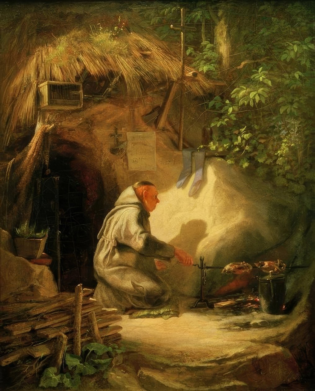Hermit kızartma tavuk by Carl Spitzweg