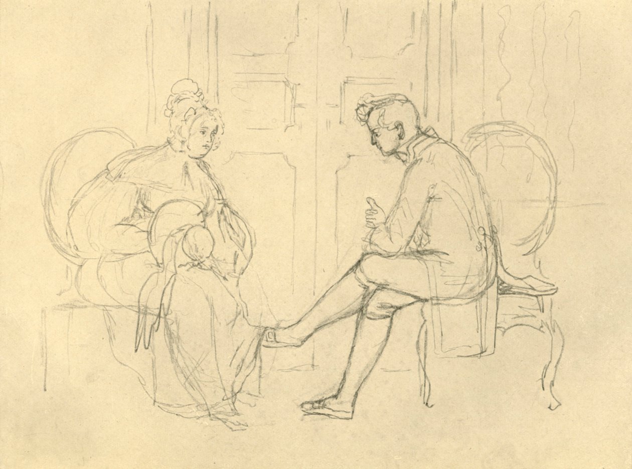 Ciddi Soru, 19. yüzyılın ortaları, c1924. by Carl Spitzweg