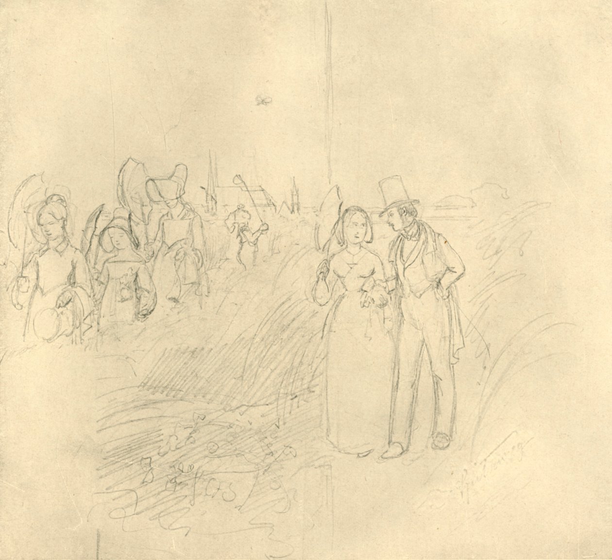 Institut Spaziergang, 19. yüzyılın ortaları, c1924. by Carl Spitzweg