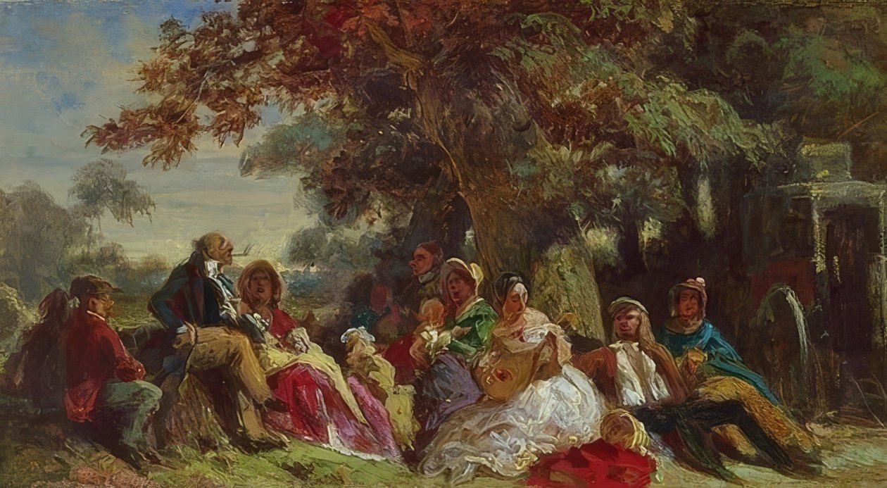 Açık havada oyunculuk şirketi by Carl Spitzweg