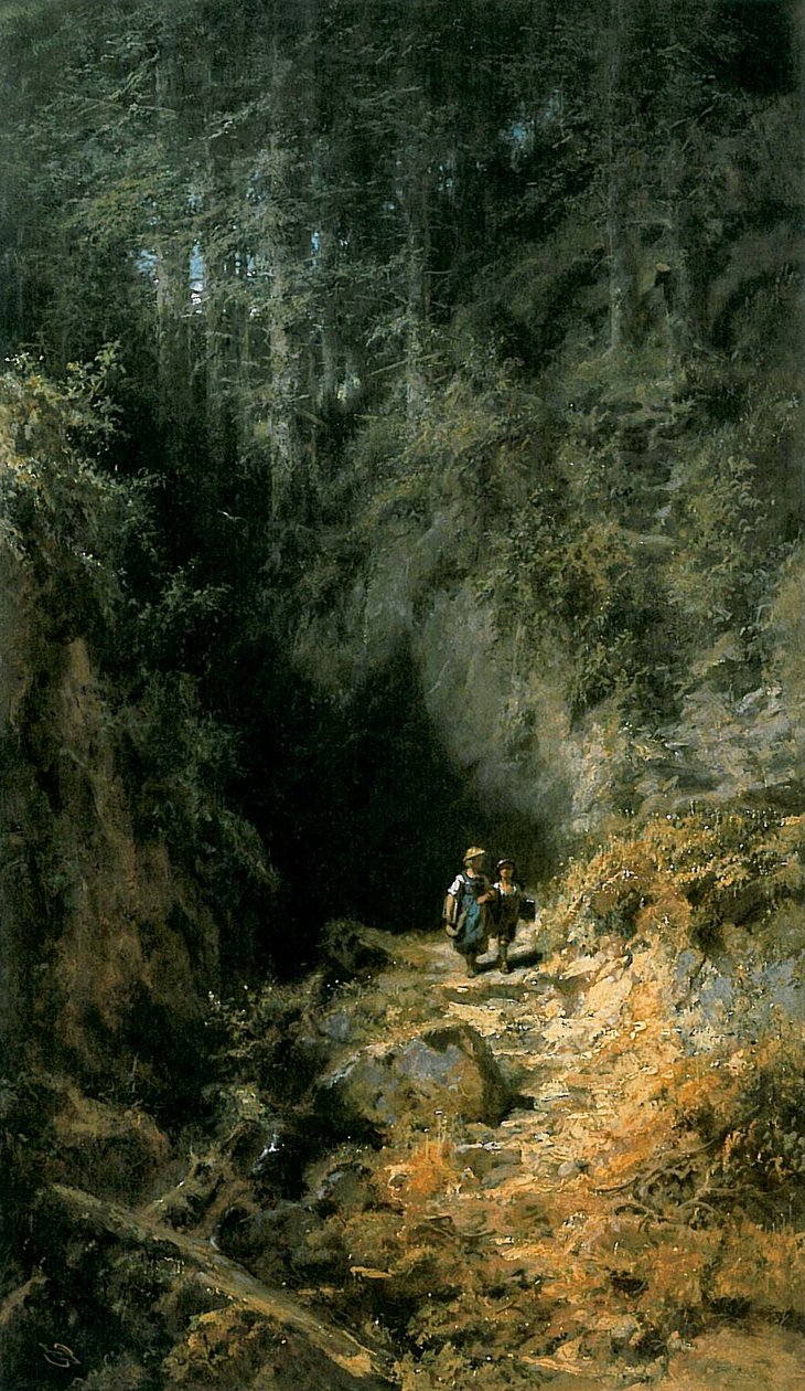 Ormandaki okul çocukları by Carl Spitzweg