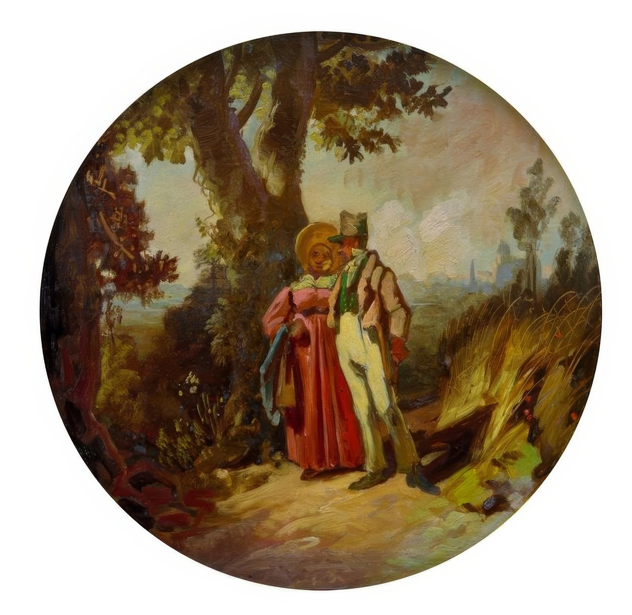 yürüyen vatandaş çift by Carl Spitzweg