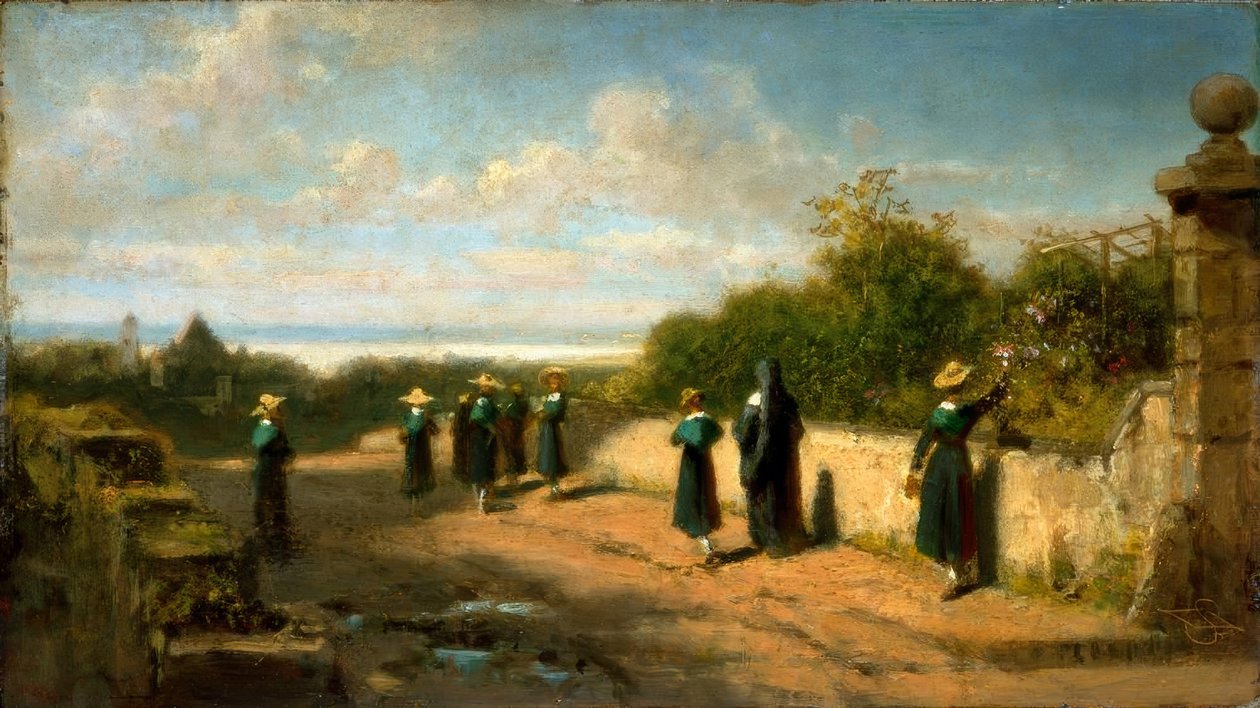 Yürüyüş için kız yatılı okul by Carl Spitzweg