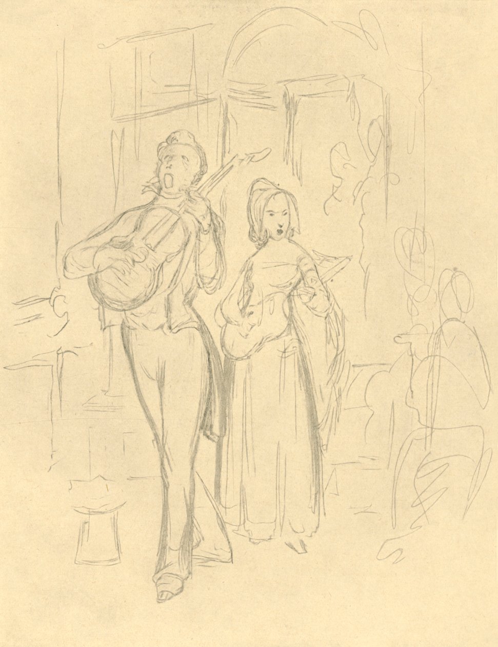 Strassensänger, 19. yüzyılın ortaları, c1924. by Carl Spitzweg