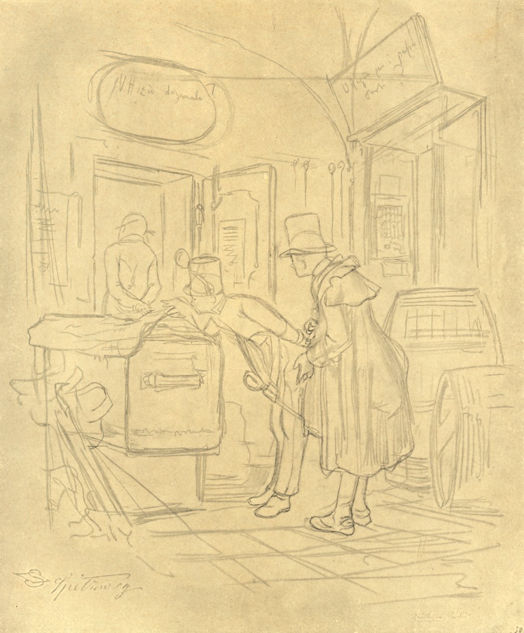 Zollvisitation I, 19. yüzyılın ortaları, c1924. by Carl Spitzweg