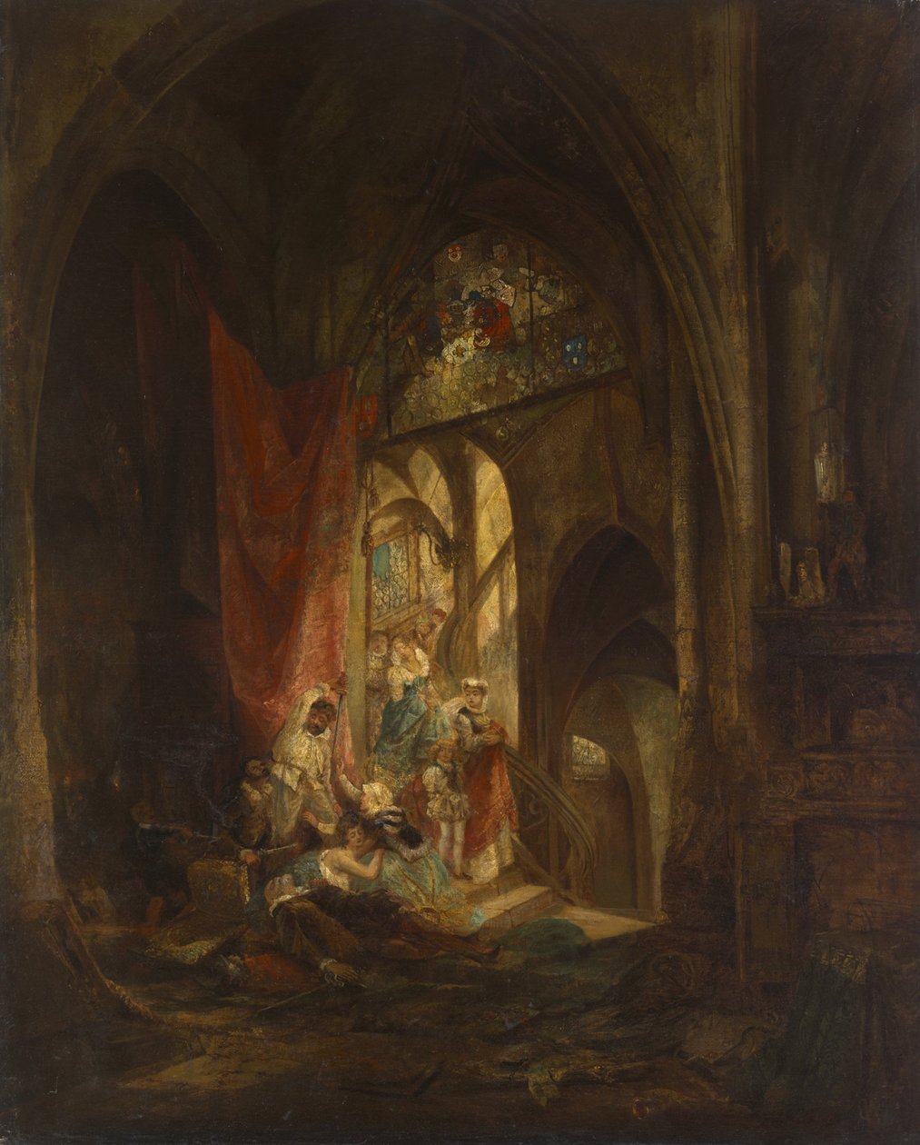 Kale merdivenlerinde sahne by Carl Theodor von Piloty