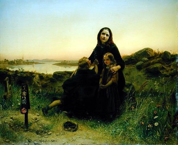 Yaslı Dul, 1852 by Carl Wilhelm Huebner