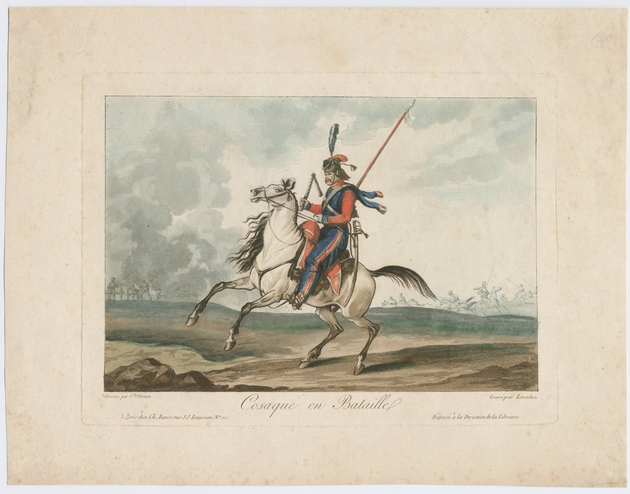 Savaşta Kazak, 1815 by Carle Vernet