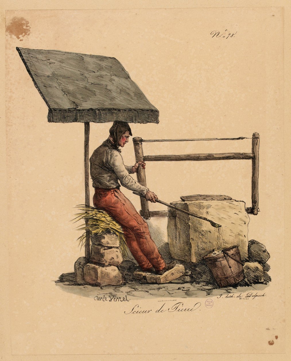 #39;Les Cris de Paris#39;teki taş kesici by Carle Vernet