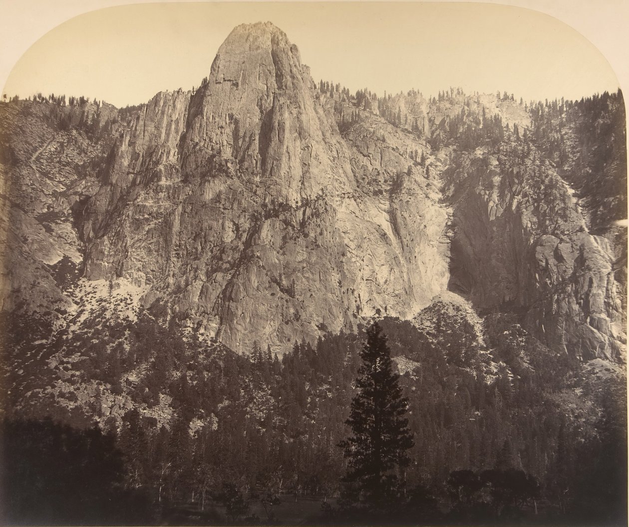 Nöbetçi. Önden Görünüm: 3270 Feet., 1861. by Carleton Emmons Watkins