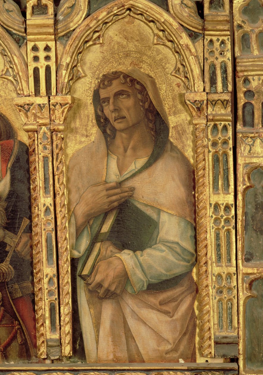 Aziz John the Evangelist, San Martino poliptikinden detay (panelde tempera) (bkz. 76669) by Carlo Crivelli