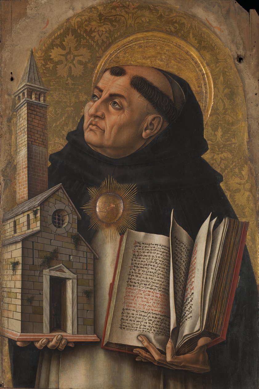 Aziz Thomas Aquinas 1476 (kavak üzerinde tempera) by Carlo Crivelli