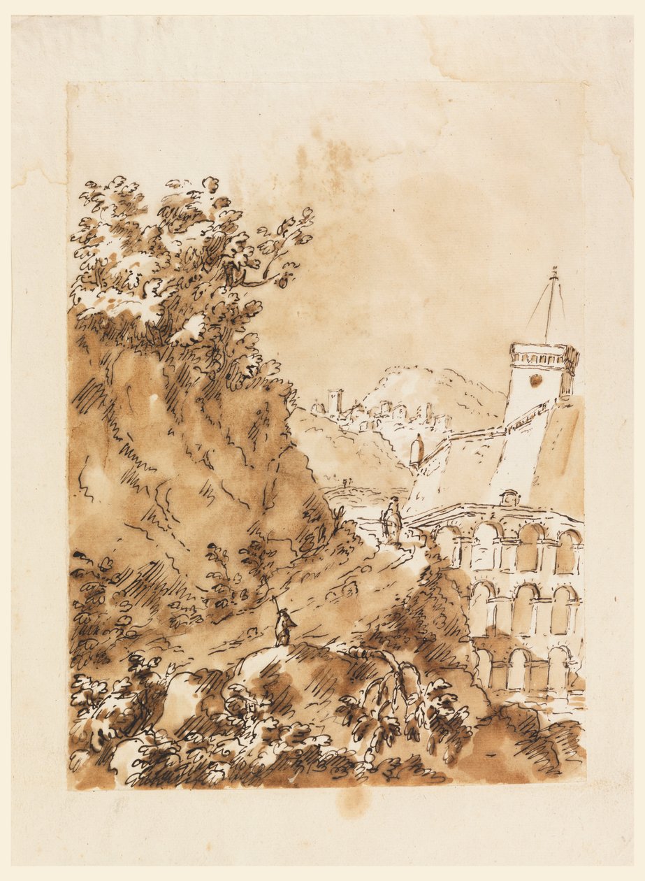 Dağ kasabası ile manzara by Carlo Marchionni