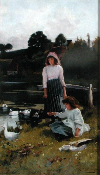 Ördeklerin Beslenmesi (panelde yağ) by Carlton Alfred Smith