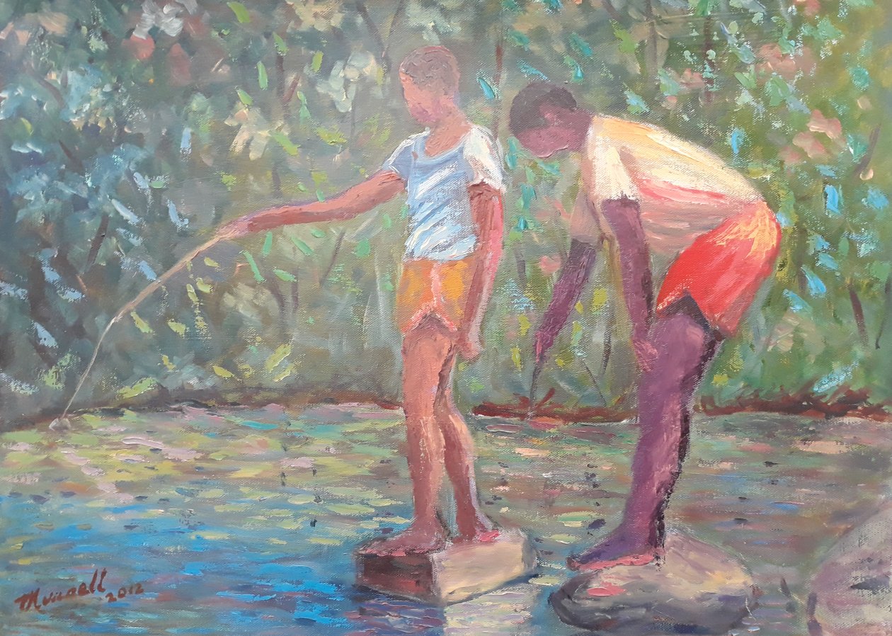 Balıkçılık, 2014 (tuval üzerine yağlı boya) by Carlton Murrell
