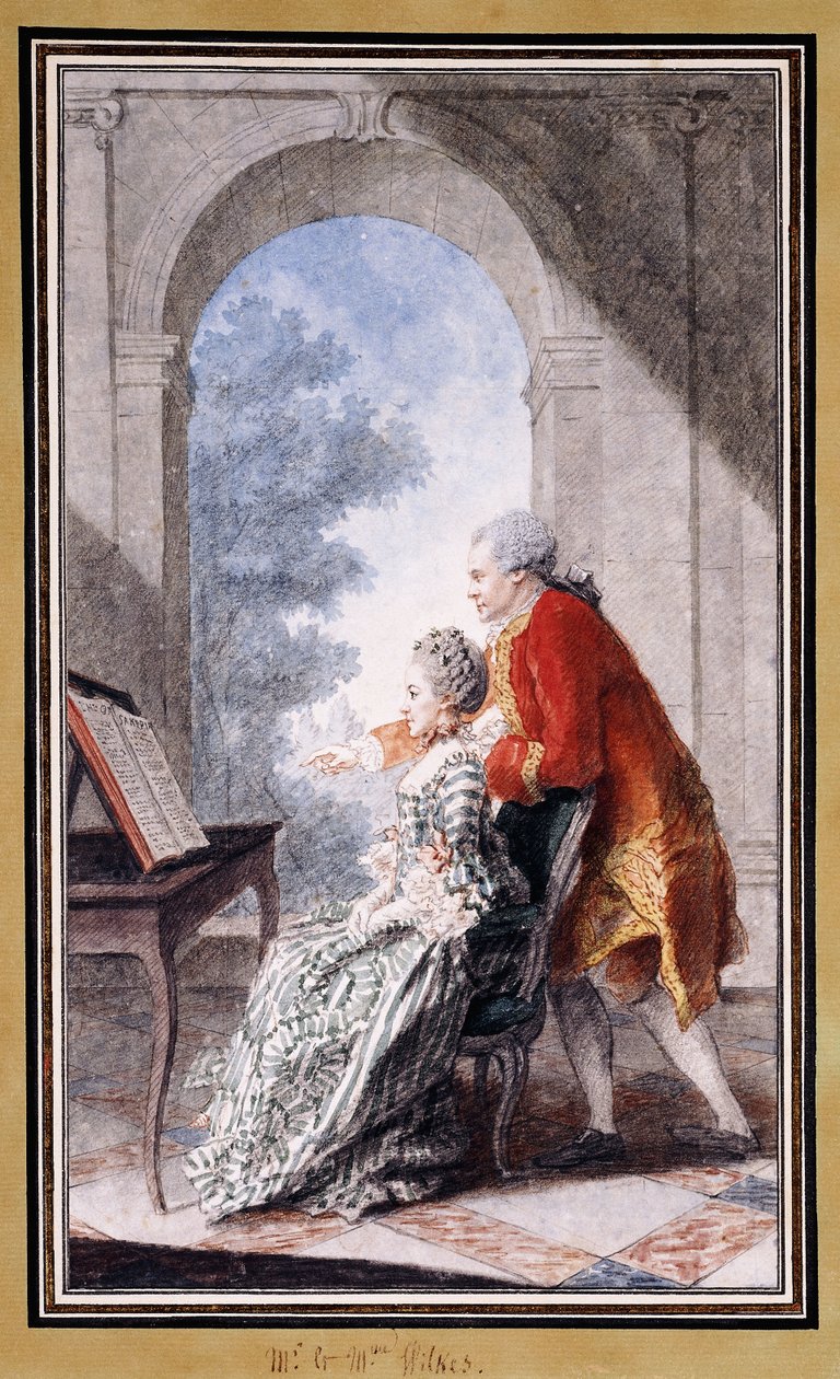 John Wilkes ve Bayan Gertrude Carmontelle, by Carmontelle