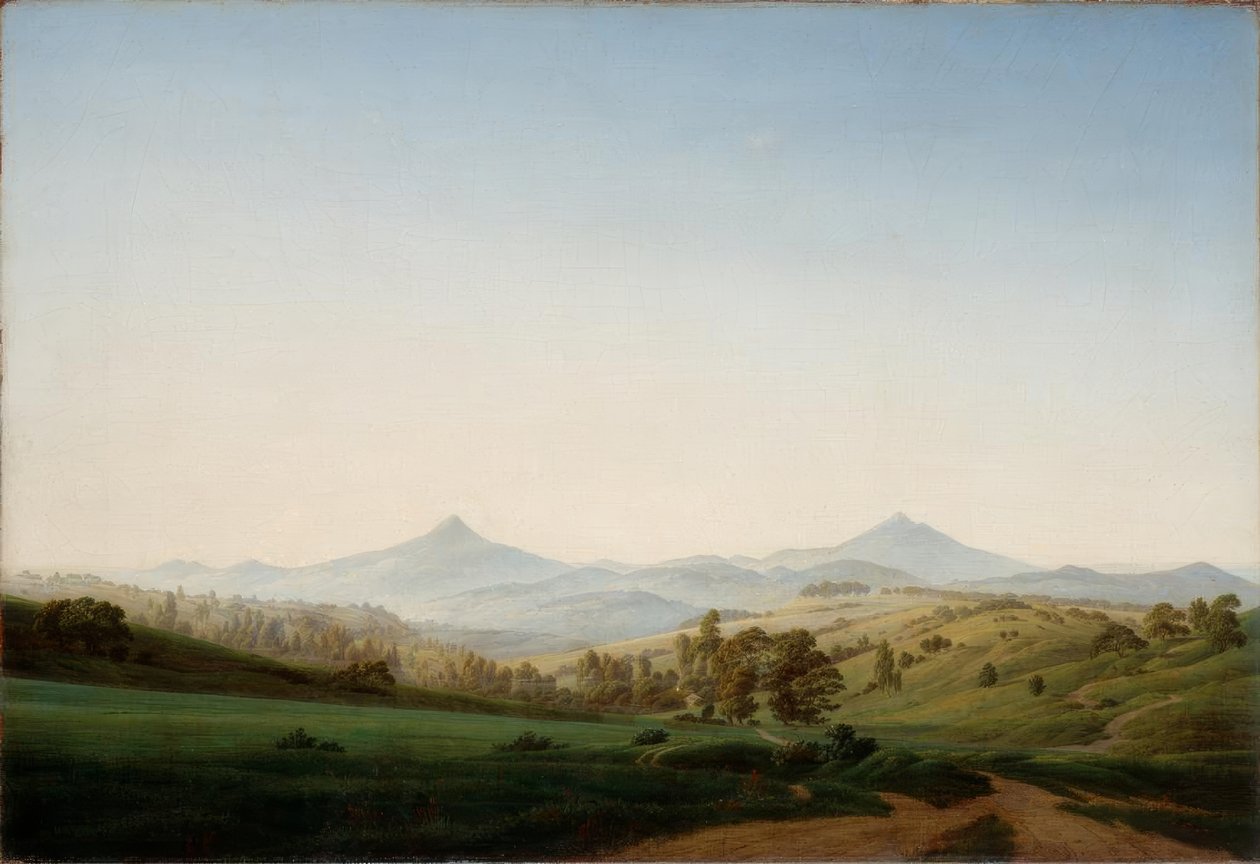 Milleschauer ile bohem manzara by Caspar David Friedrich