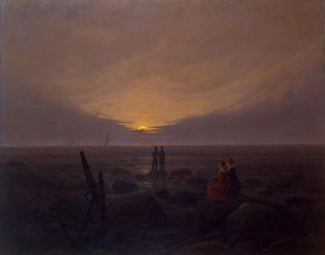 Denizin Üzerinde Ayın Doğuşu by Caspar David Friedrich
