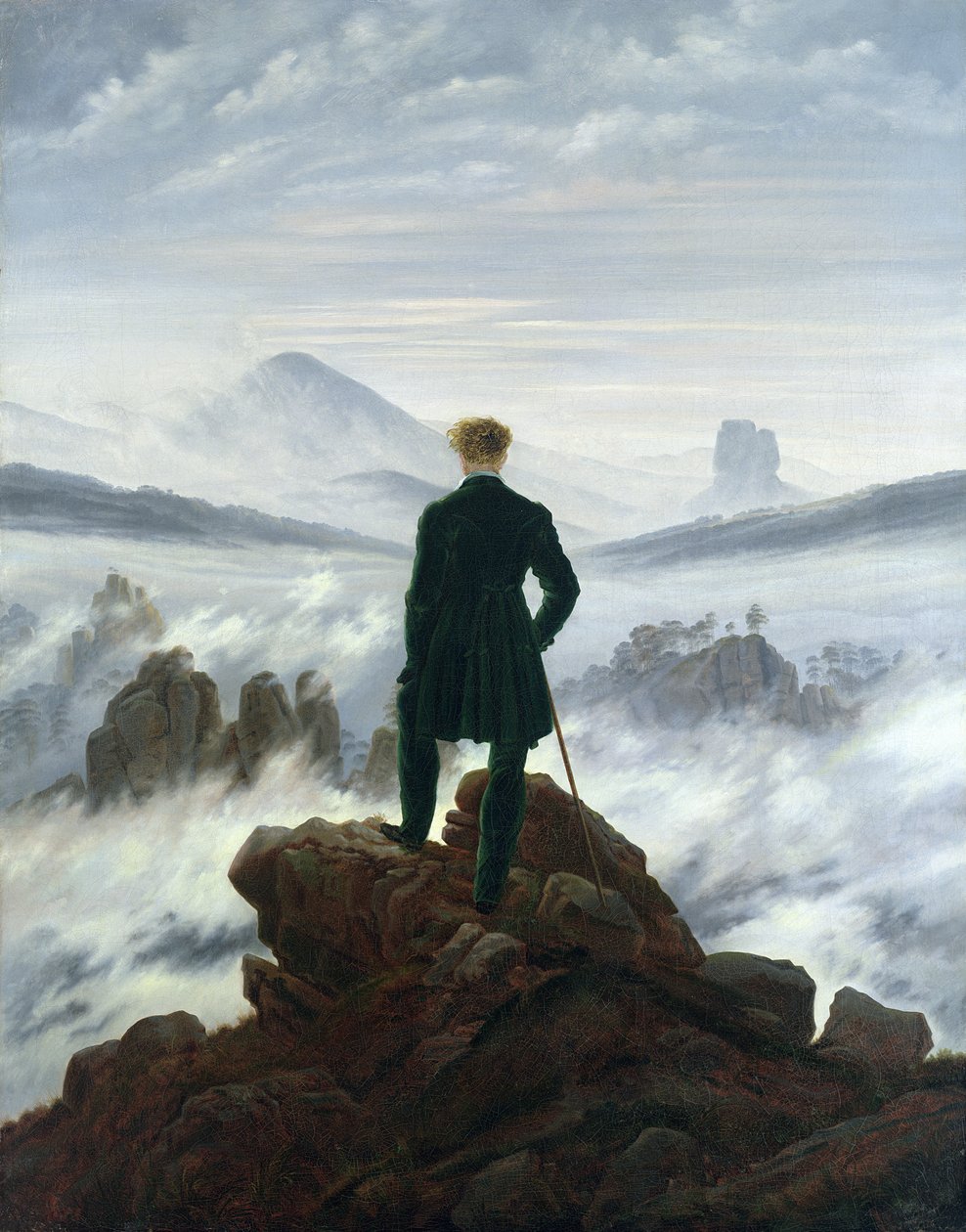 Sis Denizinin Üzerindeki Gezgin by Caspar David Friedrich