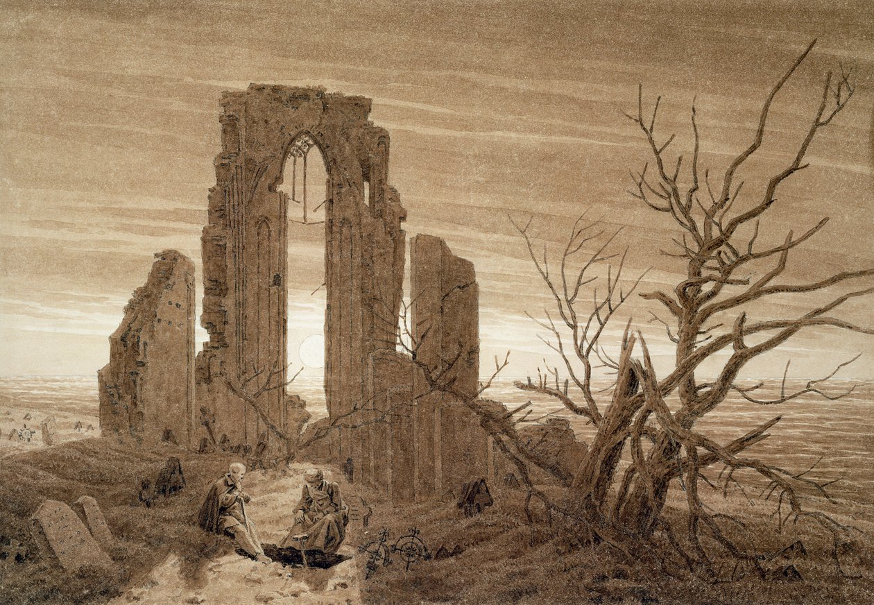Kış (kağıt üzerine mürekkep ve kurşun kalem) by Caspar David Friedrich