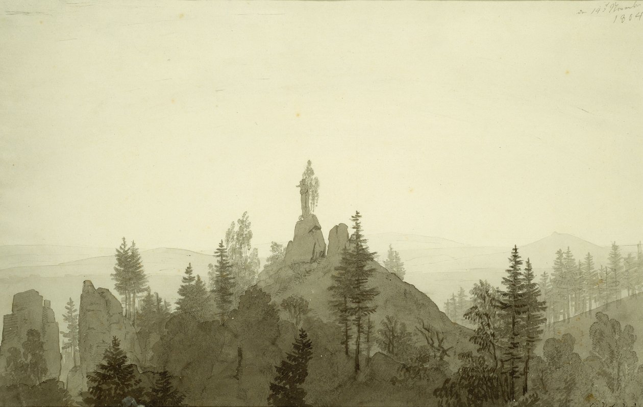 Dağlardaki Madonna Heykeli by Caspar David Friedrich