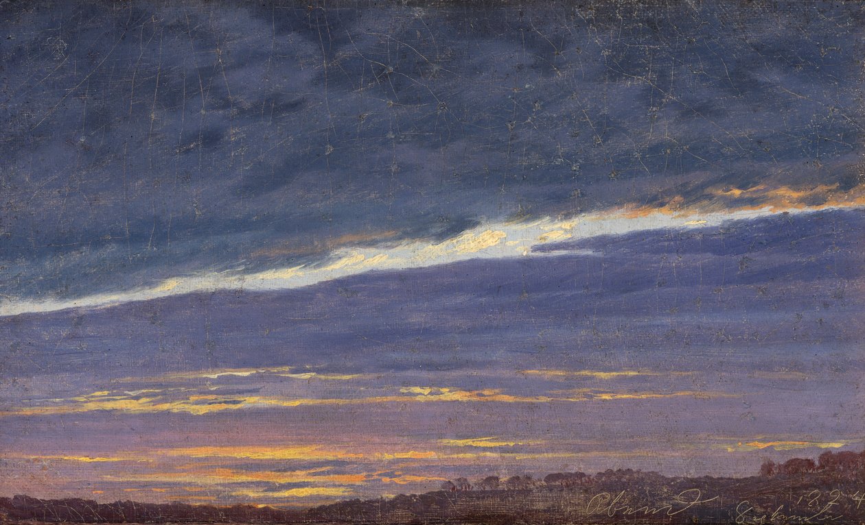 Akşam bulutlu gökyüzü by Caspar David Friedrich