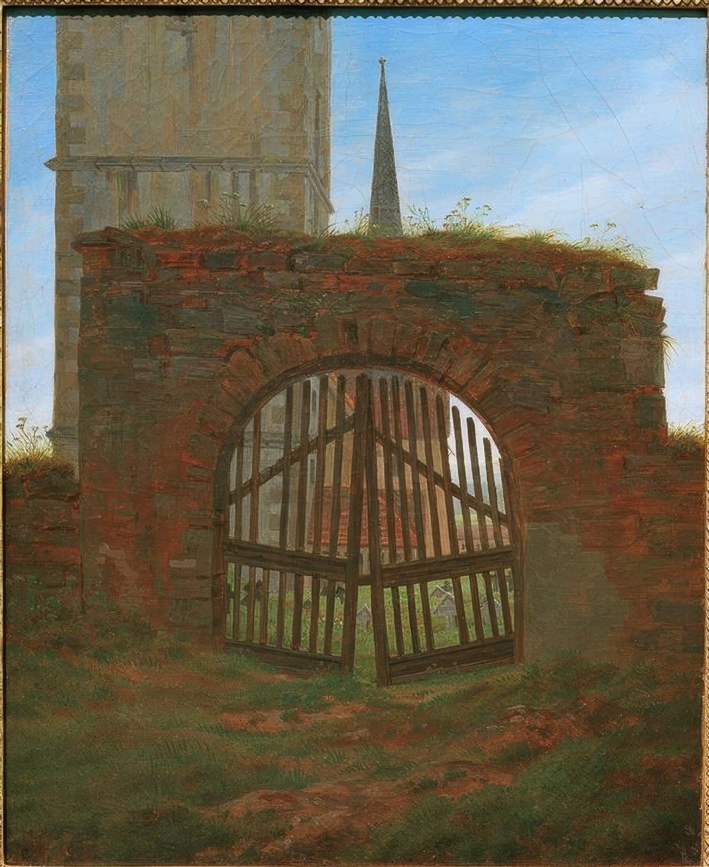 mezarlık kapısı by Caspar David Friedrich