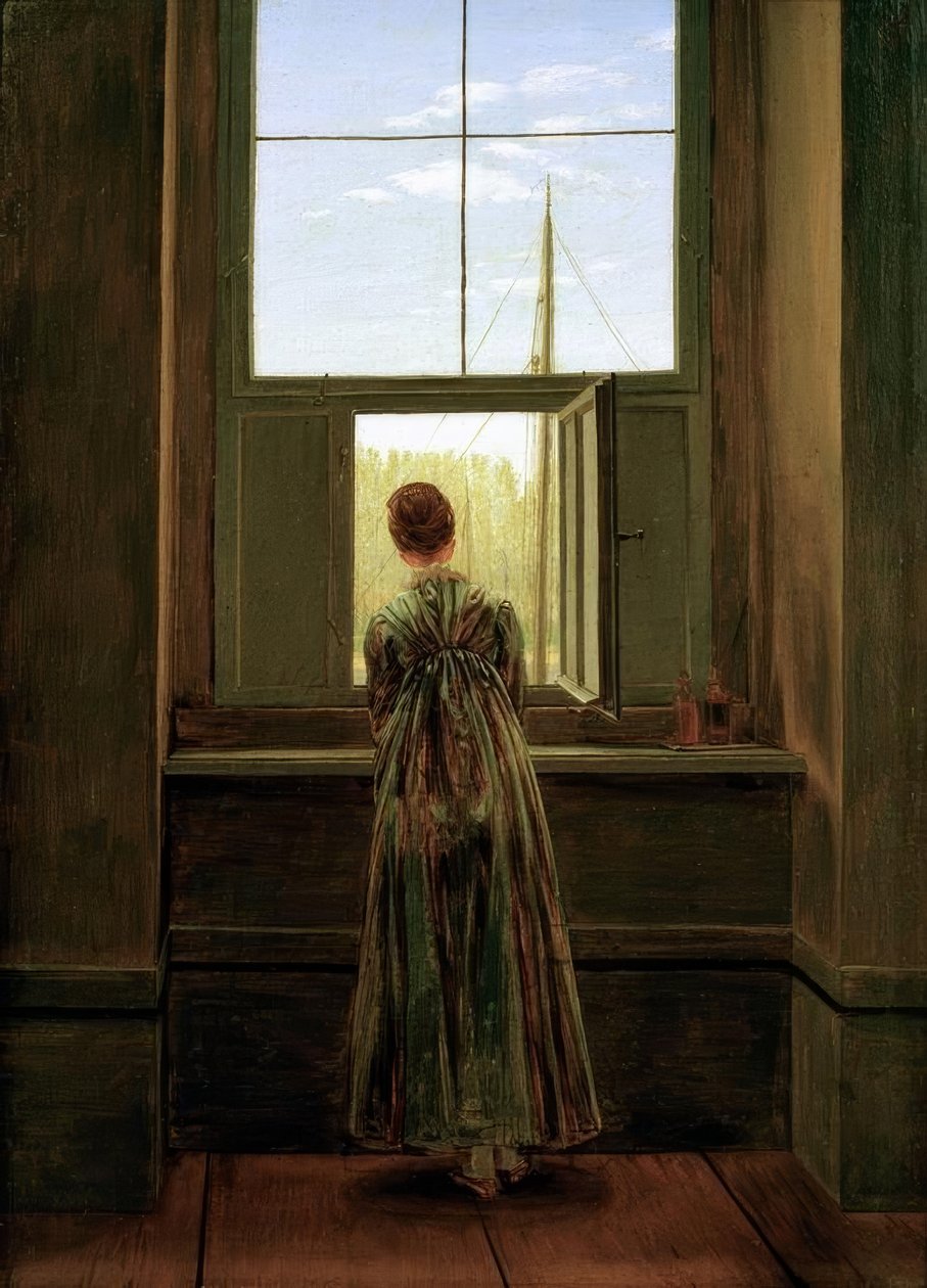 Penceredeki kadın by Caspar David Friedrich
