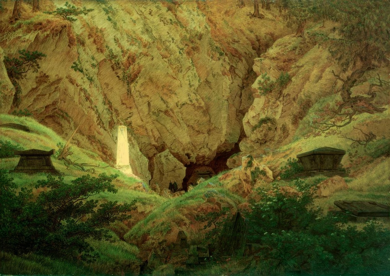 Antik kahramanların mezarları by Caspar David Friedrich