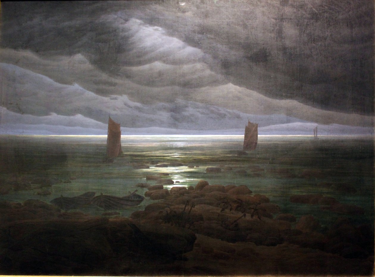 Ay ışığında deniz kıyısı by Caspar David Friedrich