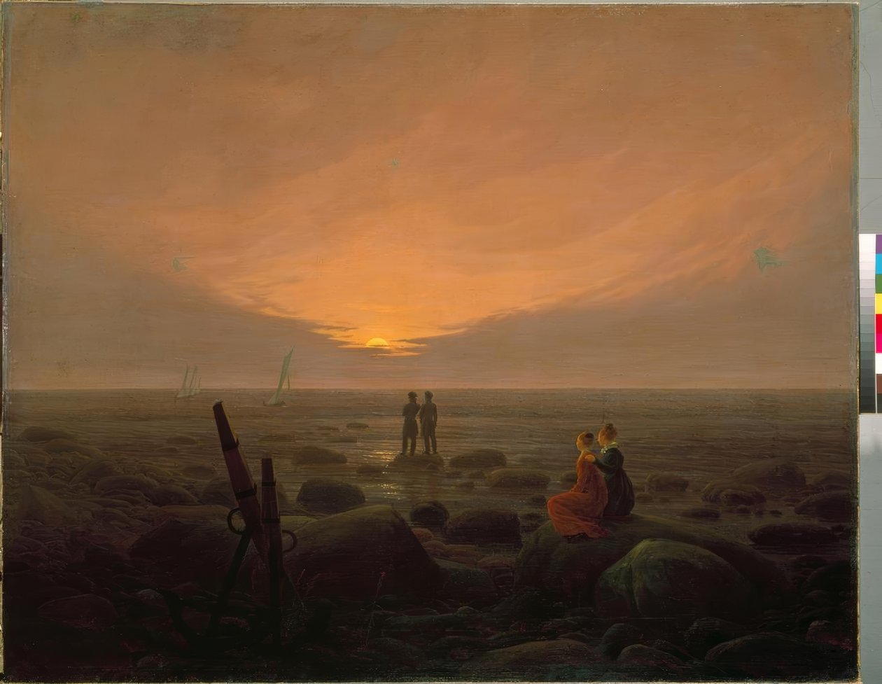 Ayın denizden doğuşu by Caspar David Friedrich