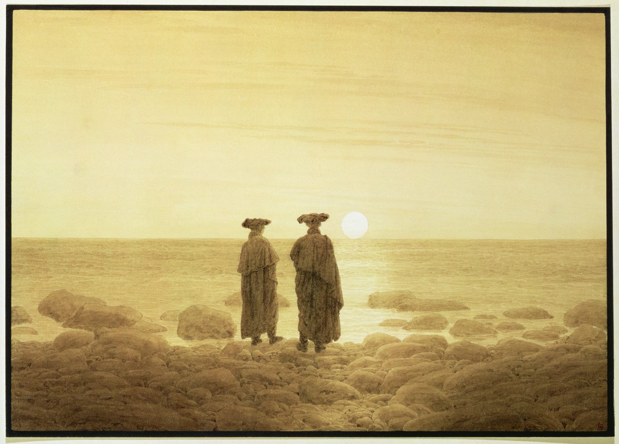 Ayın Doğuşu, 1835-7 (kalem üzerine sepya yıkama) by Caspar David Friedrich
