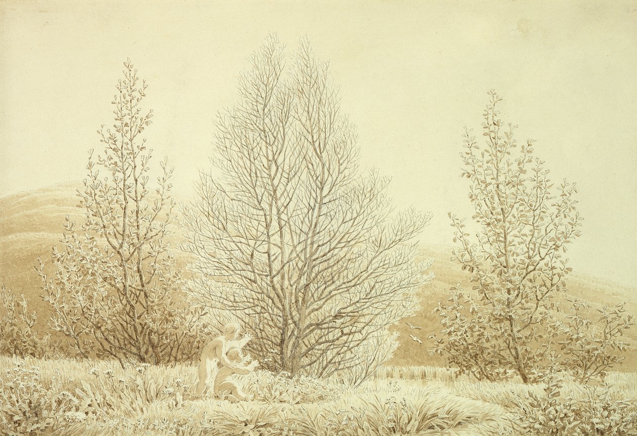 Bahar (kağıt üzerinde kurşun kalem ve sepya) by Caspar David Friedrich