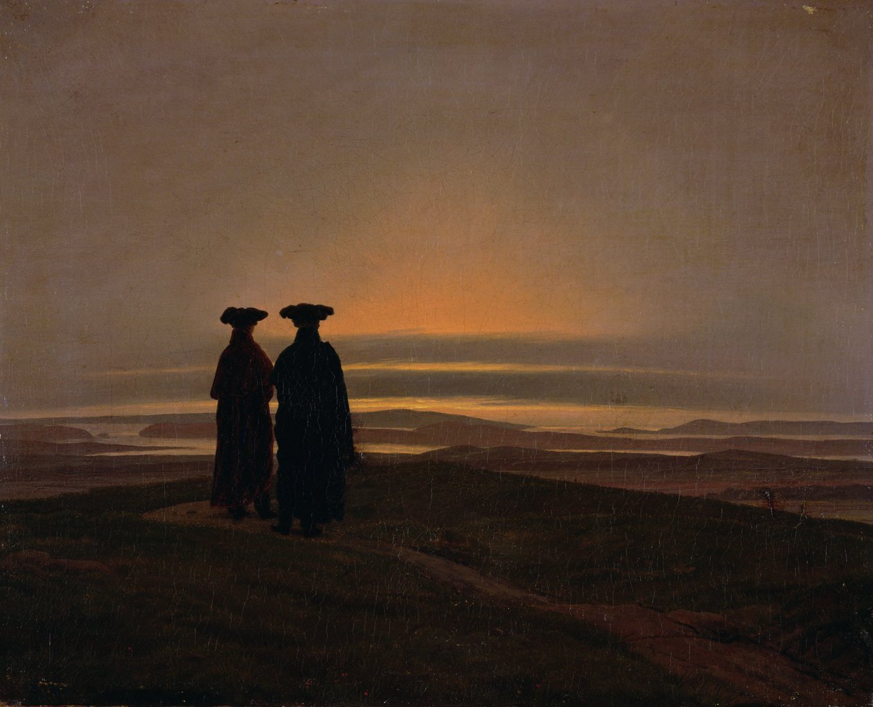 Gün Batımı (Kardeşler) by Caspar David Friedrich