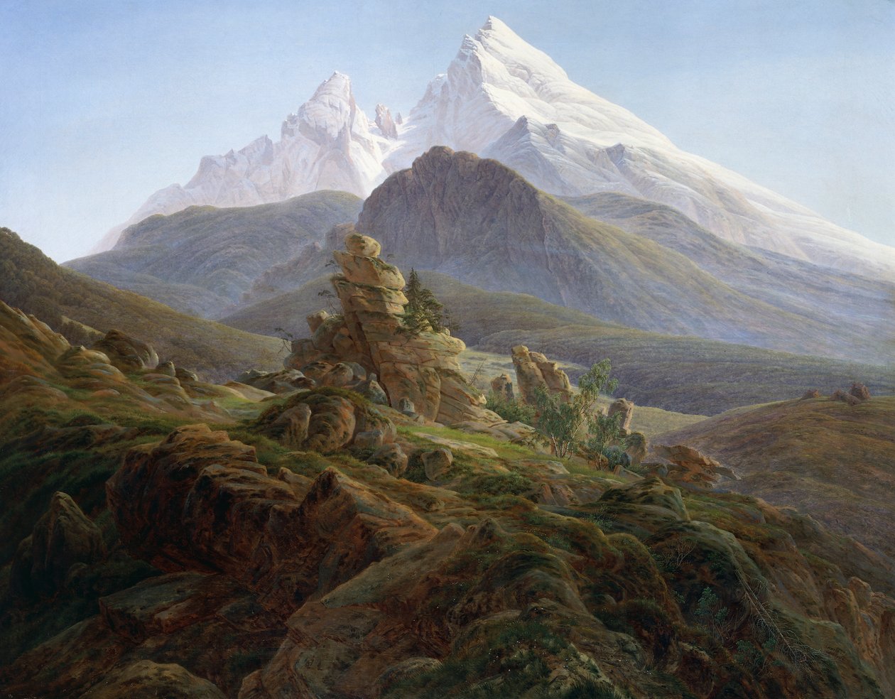 Watzmann (tuval üzerine yağlı boya) by Caspar David Friedrich