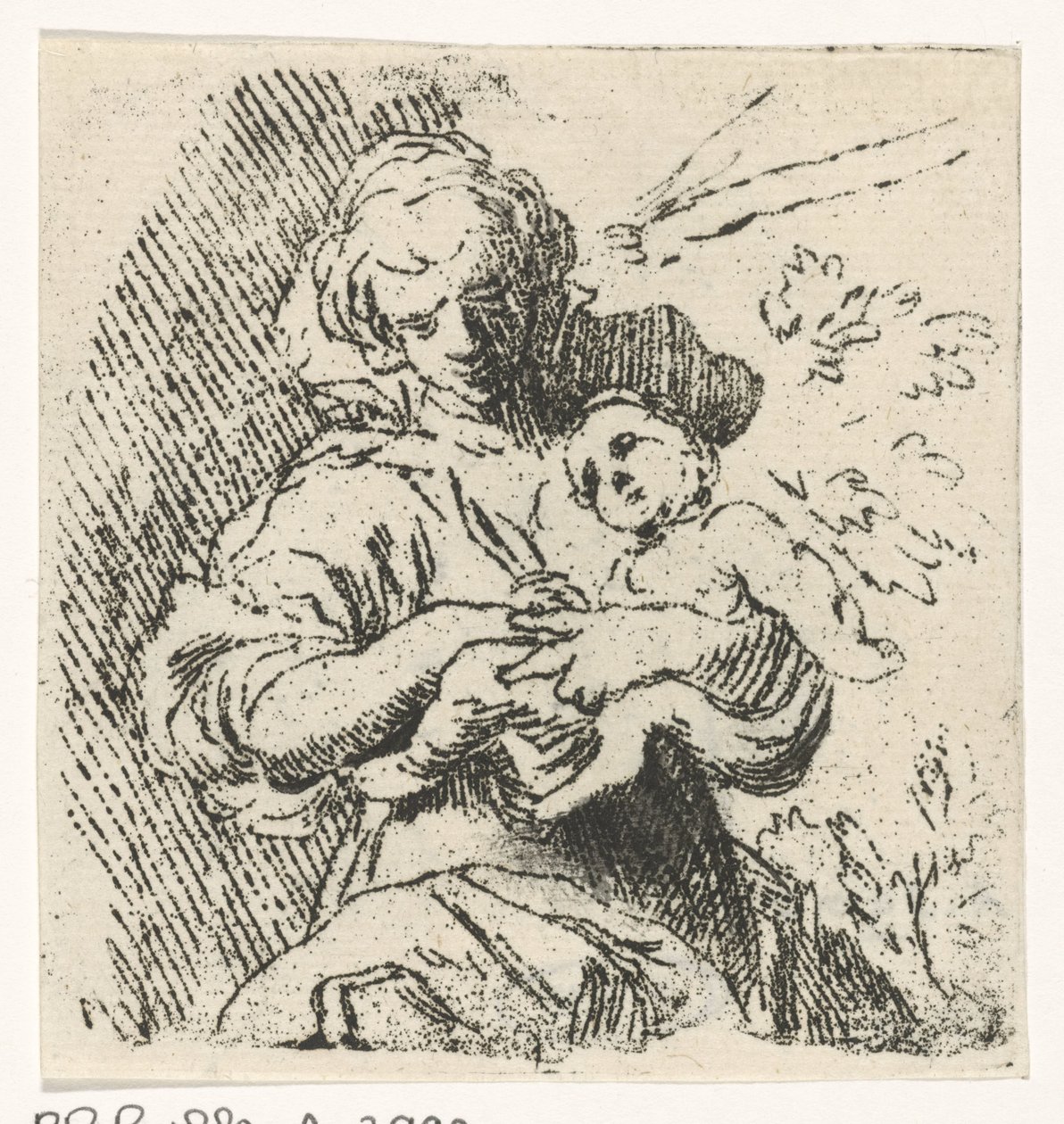Kucağında çocuğu olan kadın by Caspar Jacobsz. Philips