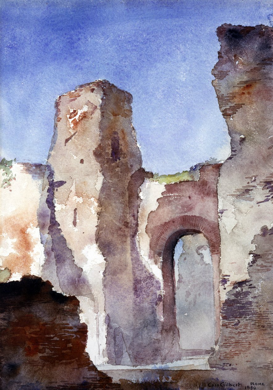 Caracalla Hamamları, Roma, 1880. by Cass Gilbert