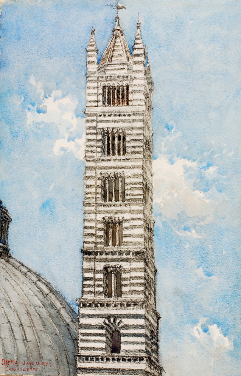 Katedral Kulesi, Siena, 1927. by Cass Gilbert
